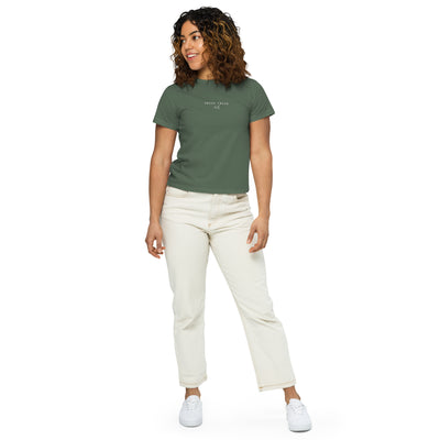 Greek Freak Women's High Waisted Embroidered Tee