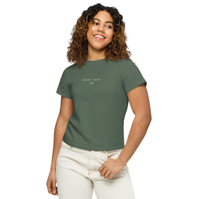 Greek Freak Women's High Waisted Embroidered Tee