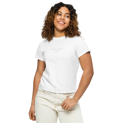 Greek Freak Women's High Waisted Embroidered Tee